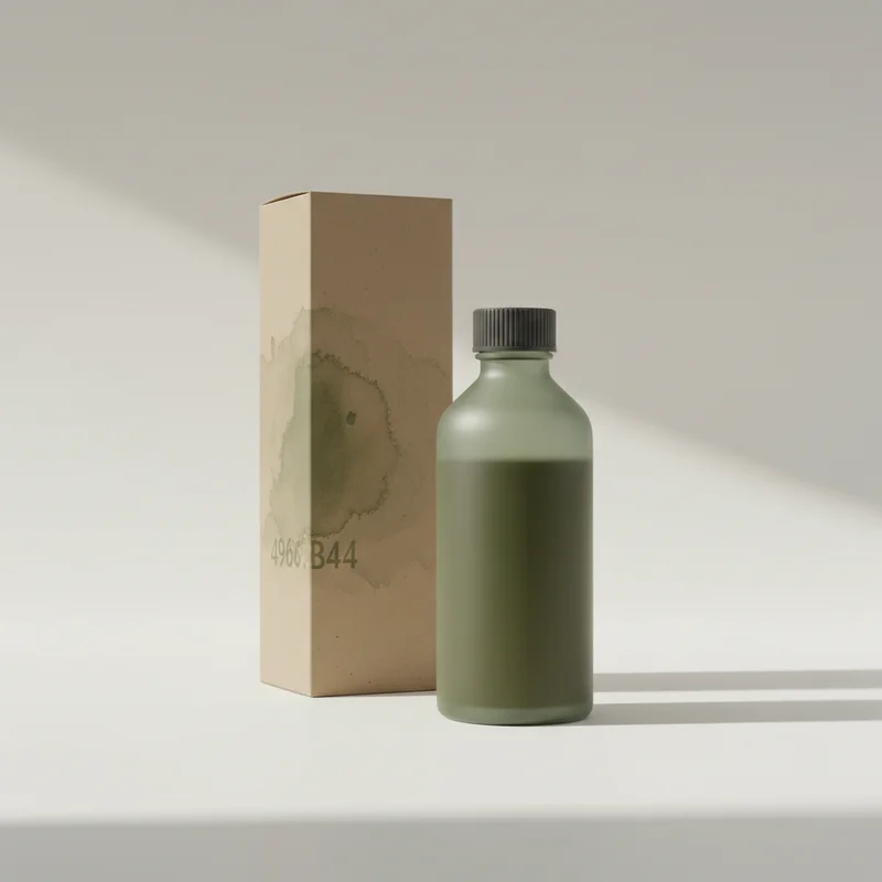 Minimalist green bottle skincare duo