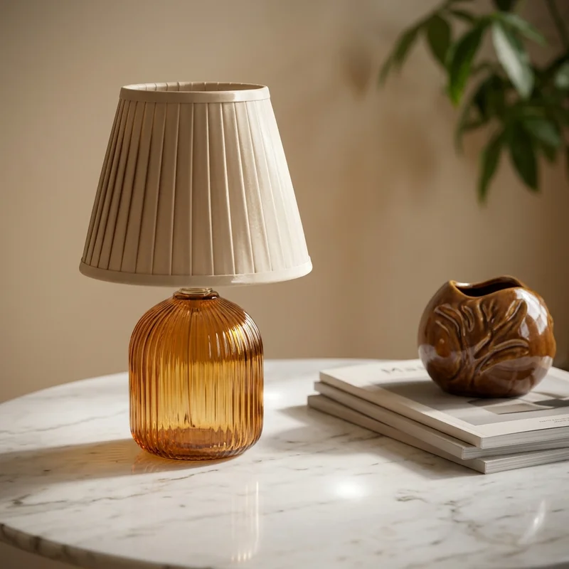 Vintage-style lamp on marble