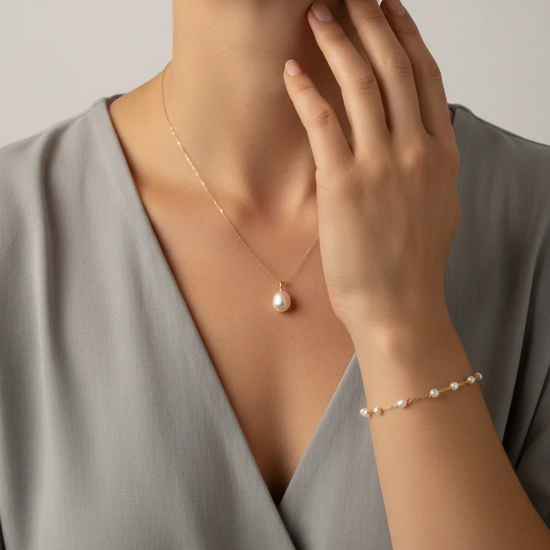 Elegant pearl jewelry set