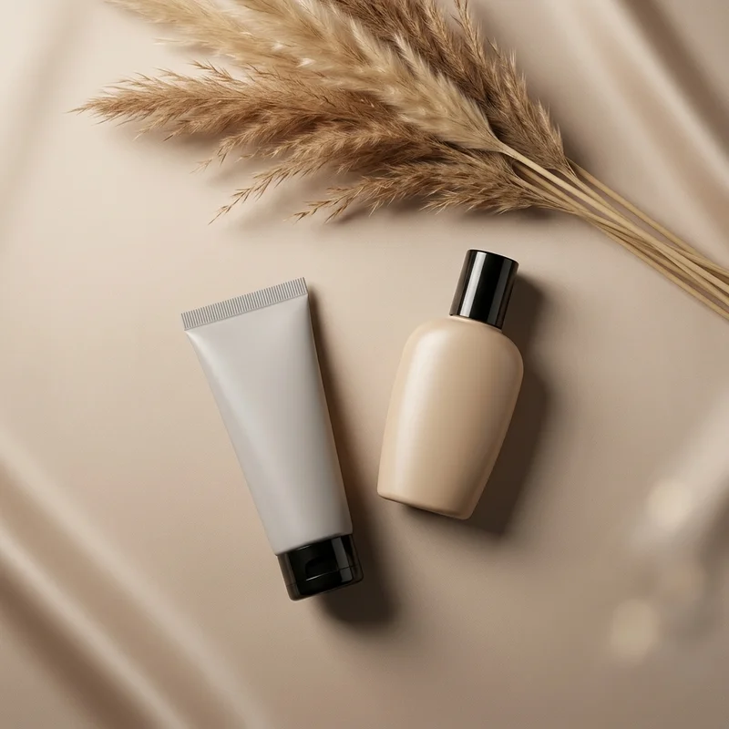 Natural skincare on textured fabric