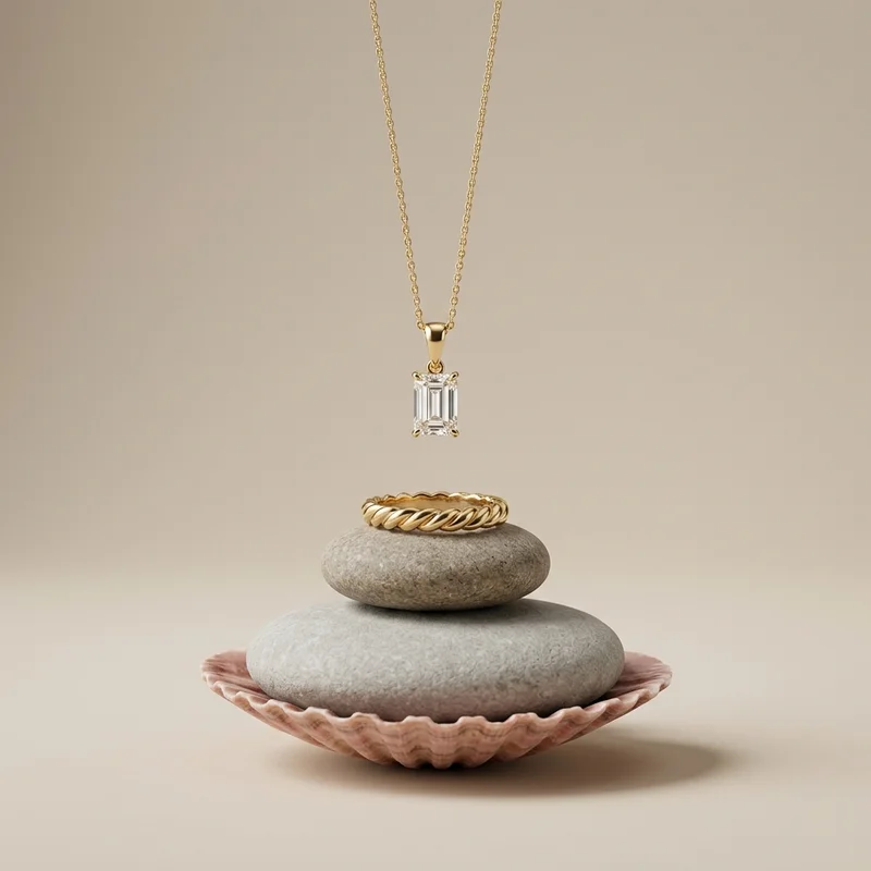 Elegant jewelry on natural stones