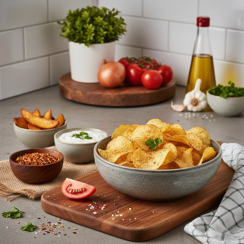 Gourmet chips and fresh ingredients