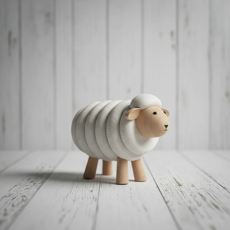 Minimalist Wooden Sheep