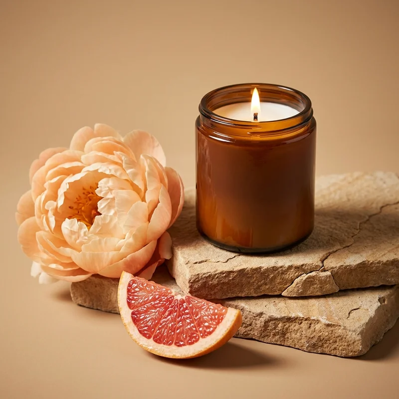 Natural Candle on Sandstone