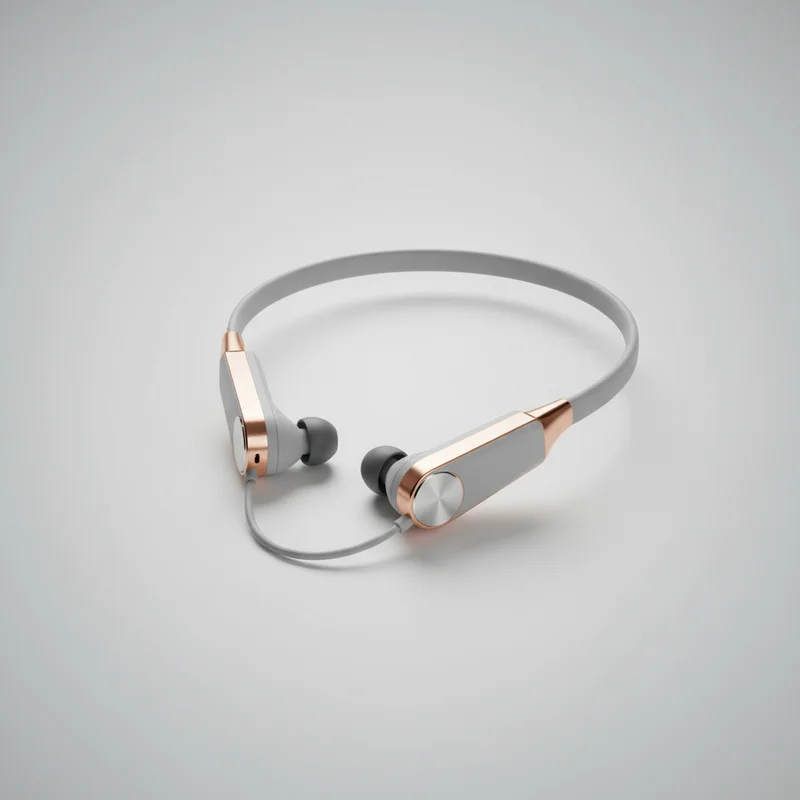 Sleek wireless neckband headphones