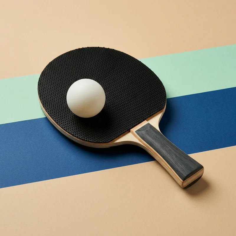 Minimalist ping pong flat lay