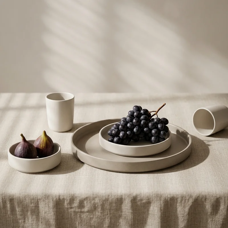 Natural ceramics with window shadows