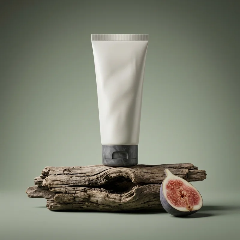 Natural skincare on driftwood