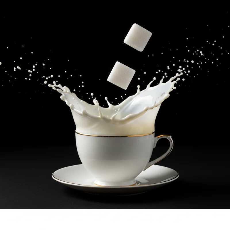 Milk splash teacup shot