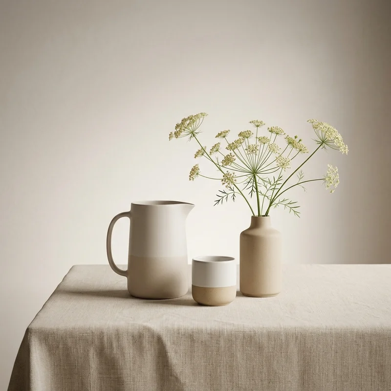 Minimalist ceramic tableware