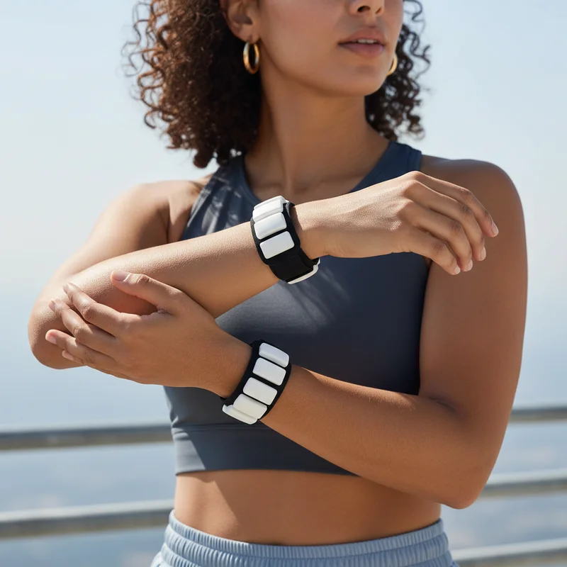 Active woman stretching outdoors