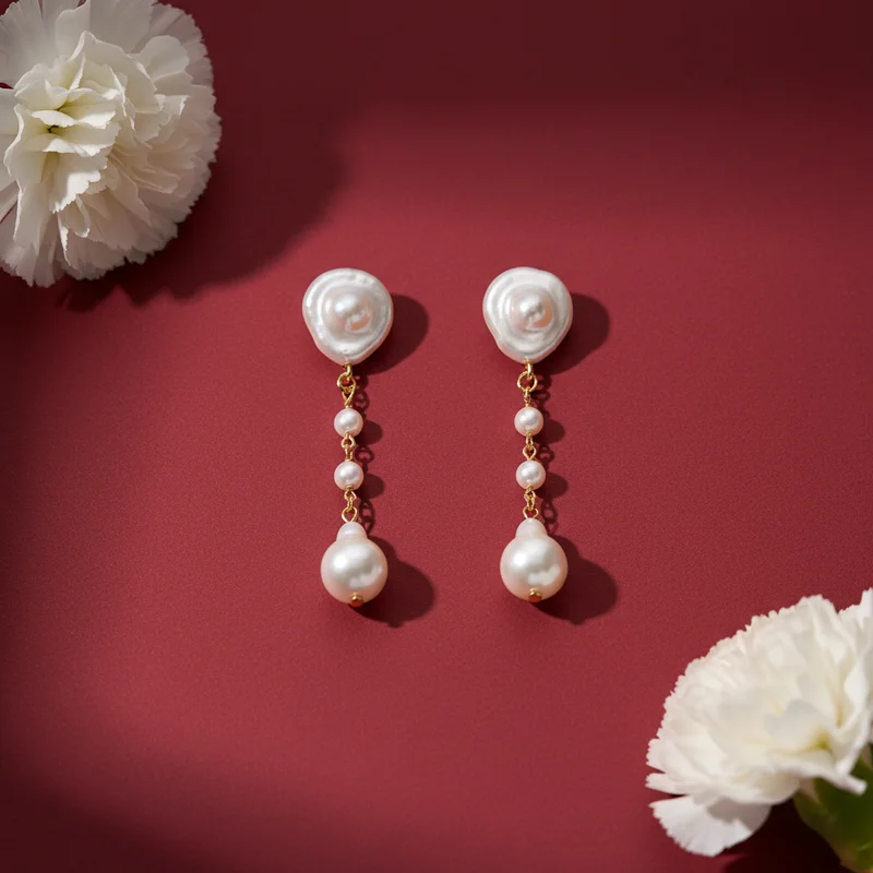 Adorn Pili statement pearl earrings
