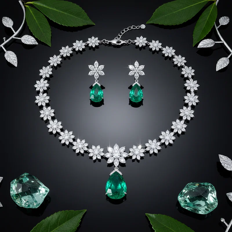 Opulent Emerald Jewellery Set