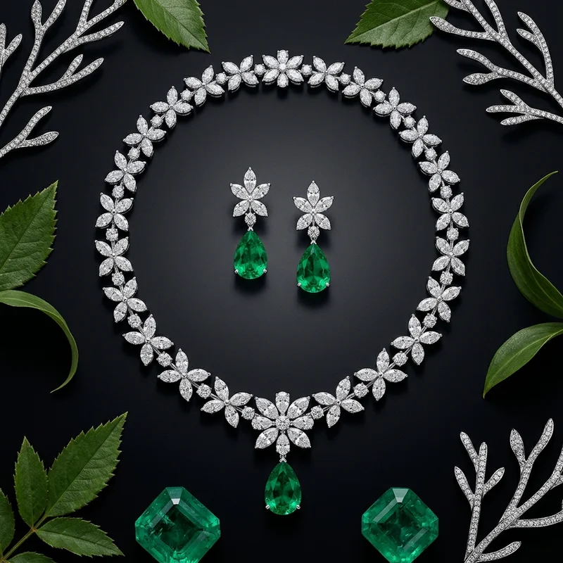 Luxury emerald jewelry set