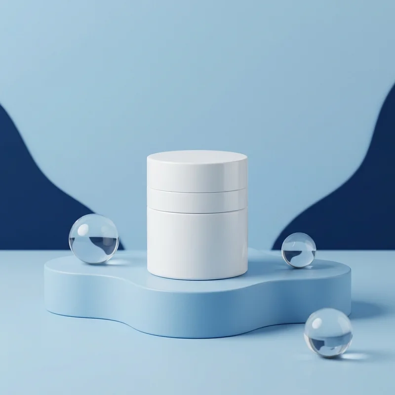 Modern blue skincare podium