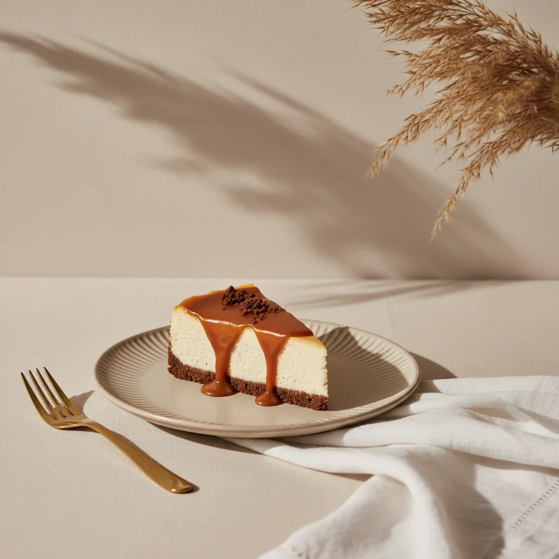 Rustic cheesecake slice