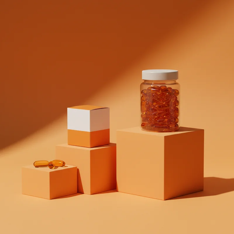 Modern product display on yellow