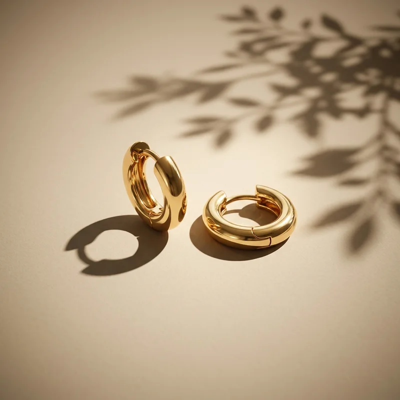 Minimalist gold hoop earrings