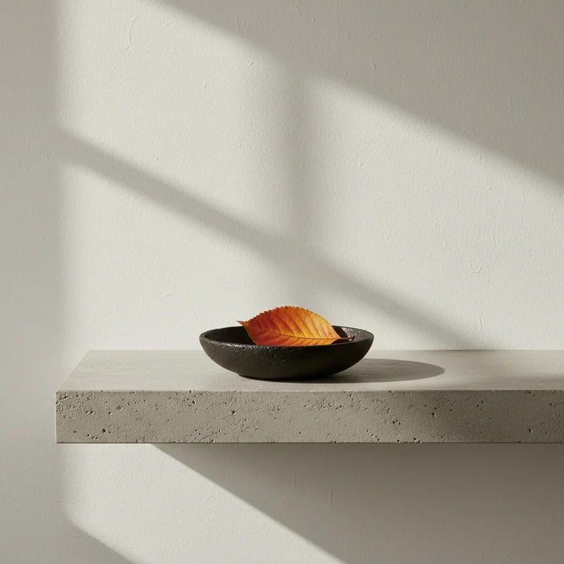 Ambient Flame on Modern Shelf