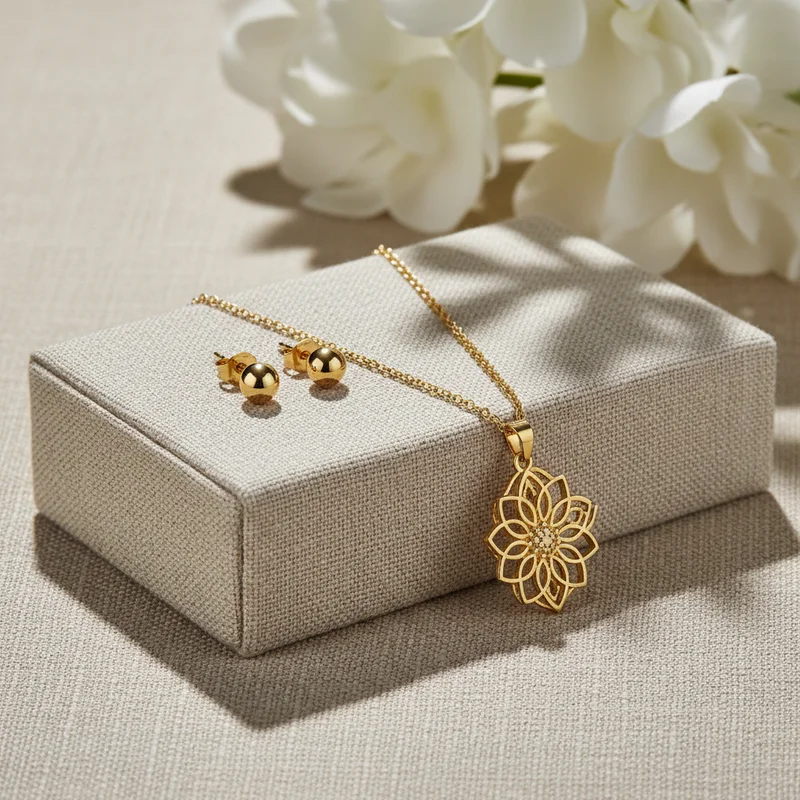 Delicate Gold Jewelry & Floral Touch