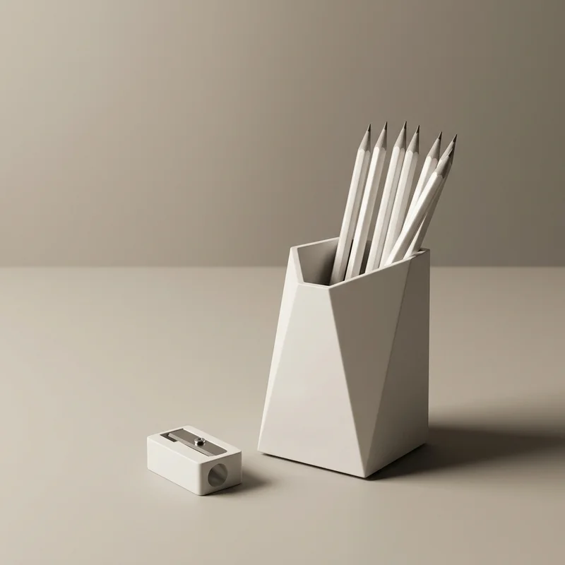 Minimalist white desk set