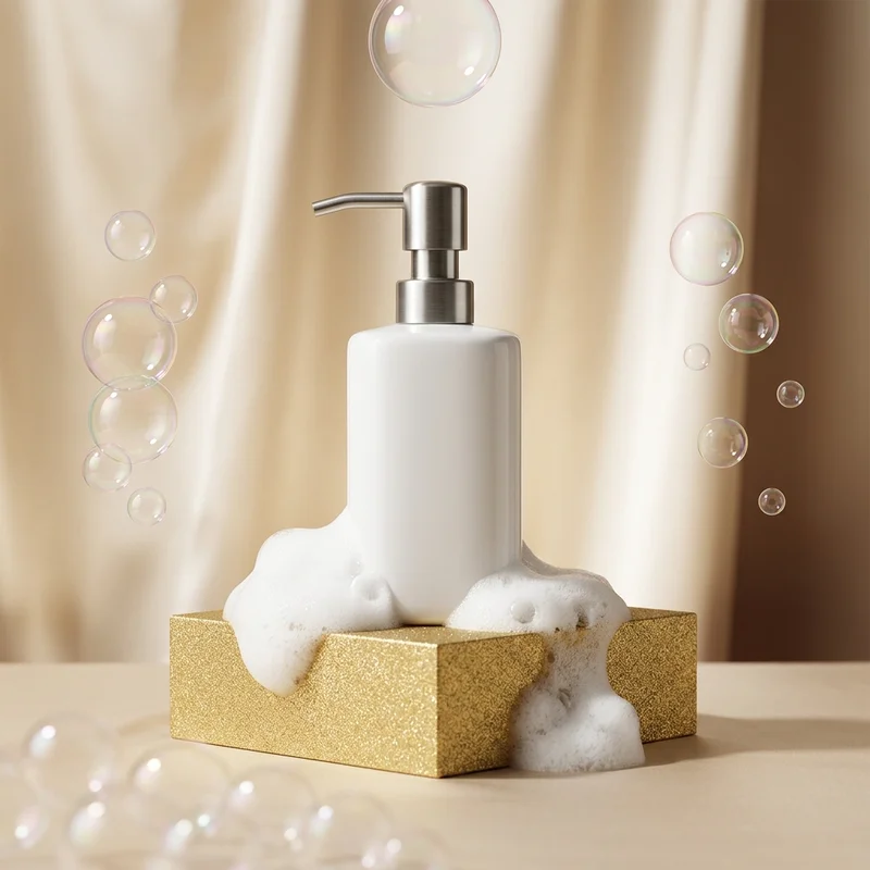 Luxury soap on gold glitter