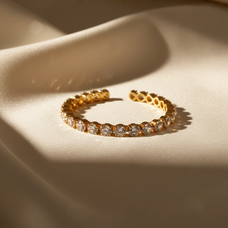 Elegant diamond ring on silk
