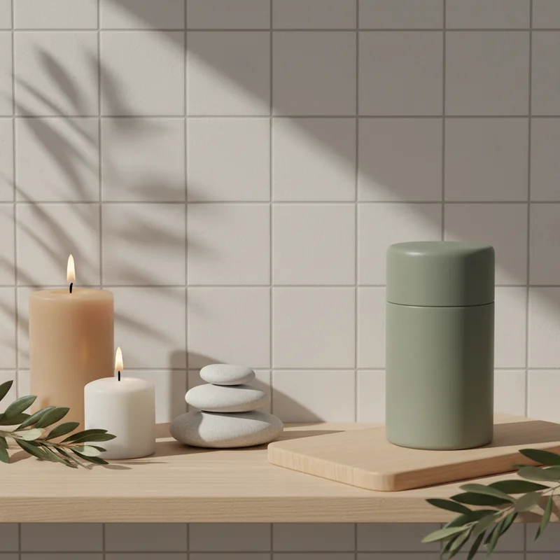 Serene home decor candle