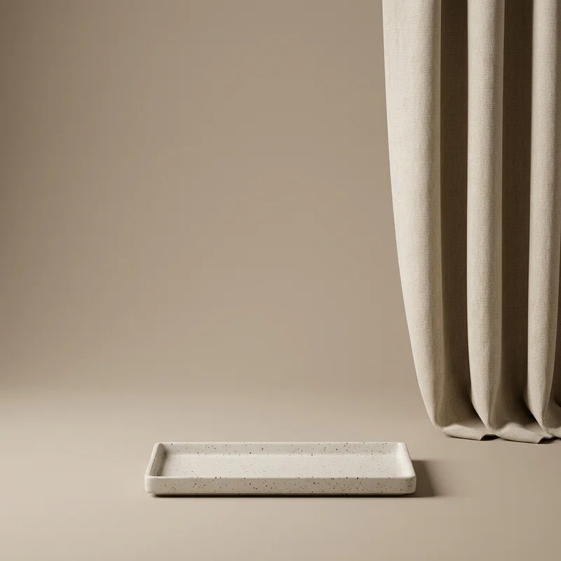 Minimalist terrazzo tray scene