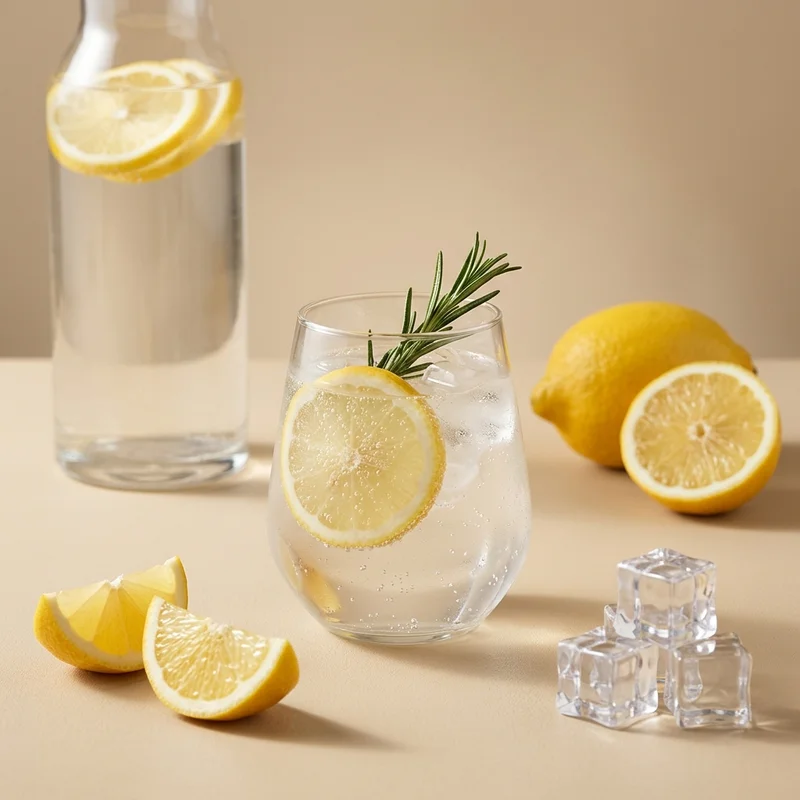 Fresh lemon sparkling water