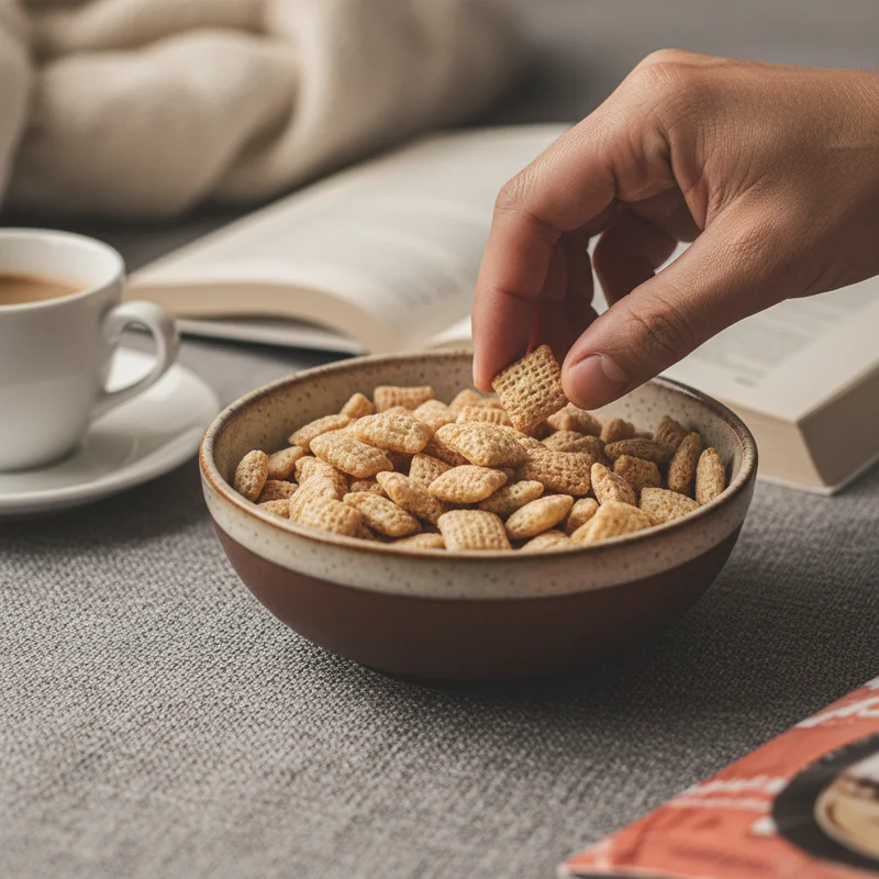 Cozy snack and read moment