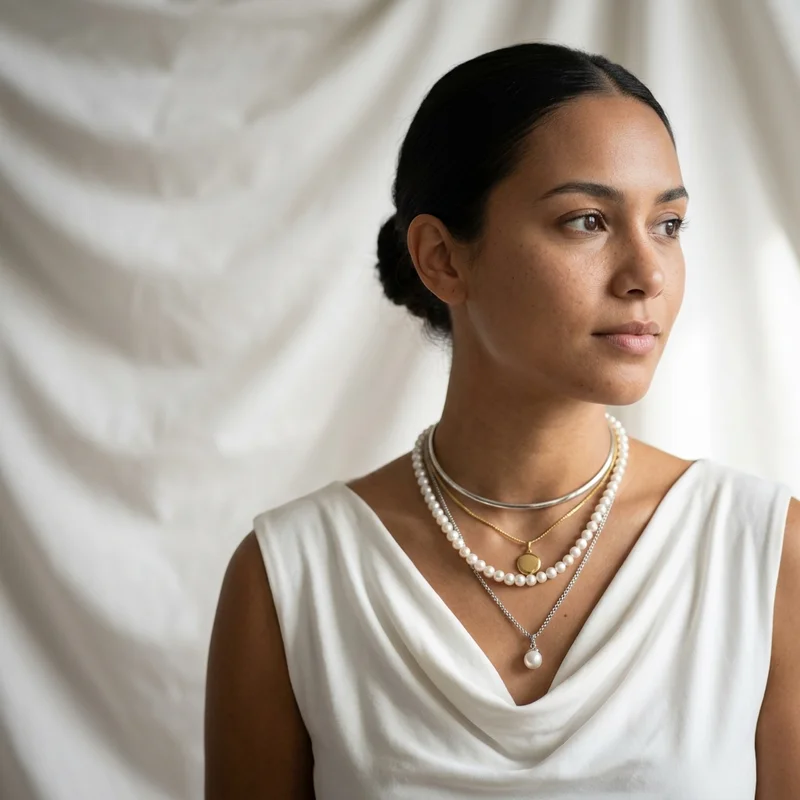 Elegant layered necklace template