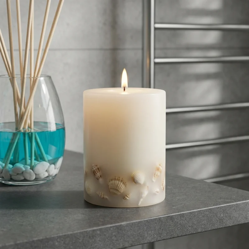 Coastal seashell candle and diffuser