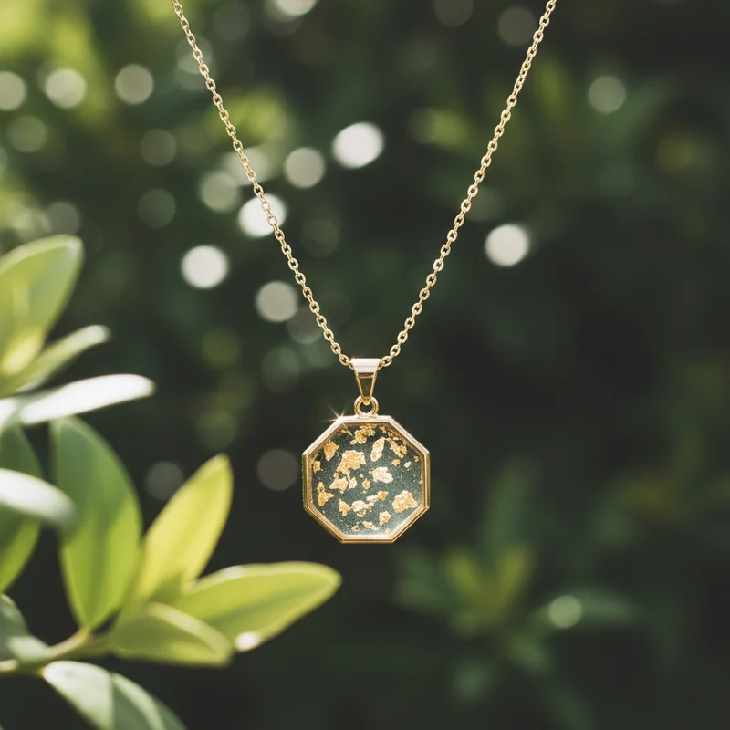 Elegant gold pendant in nature