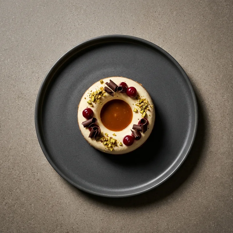 Gourmet dessert on concrete