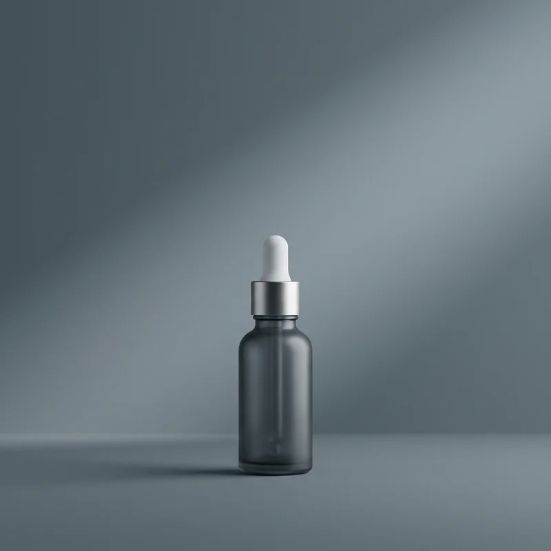 Minimalist dropper bottle with shadow