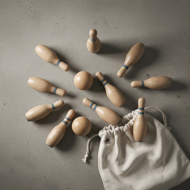 Classic wooden bowling set