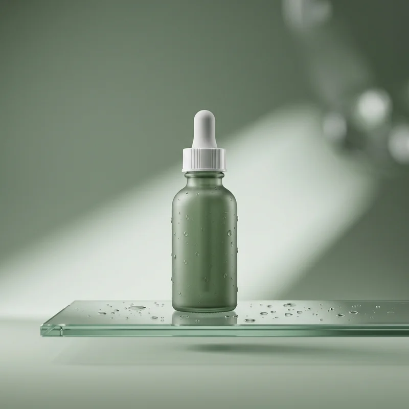 Fresh green serum on glass