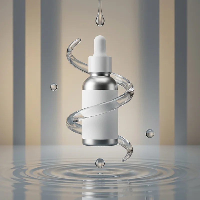 Modern serum bottle with water spiral