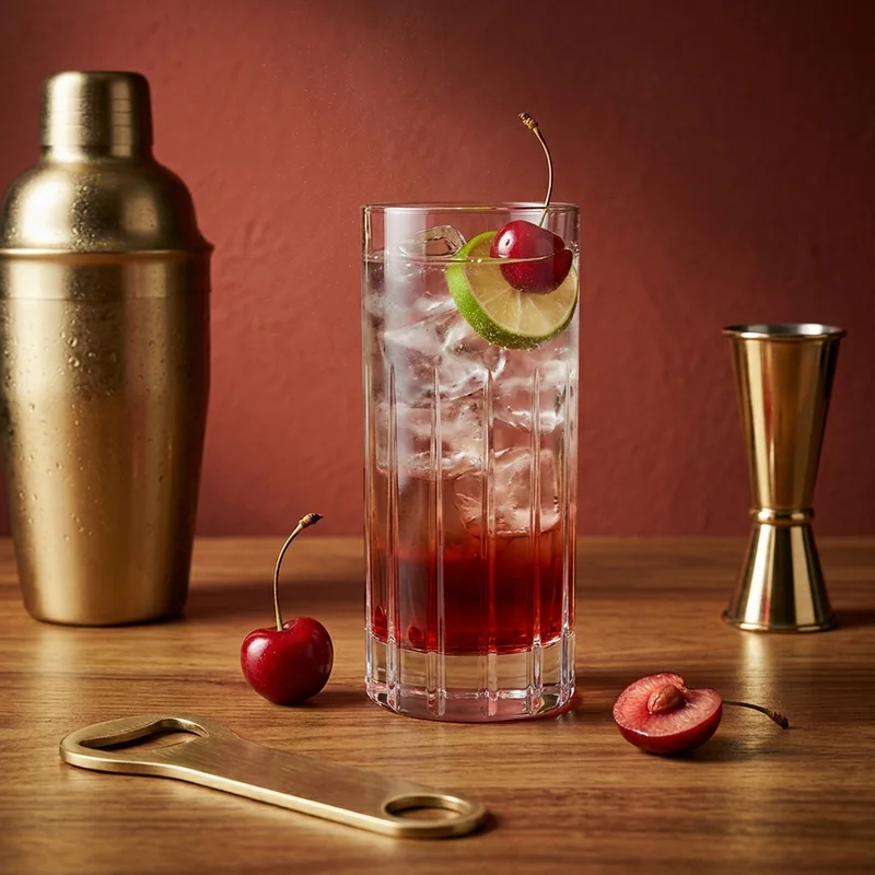 Sophisticated cherry cocktail scene