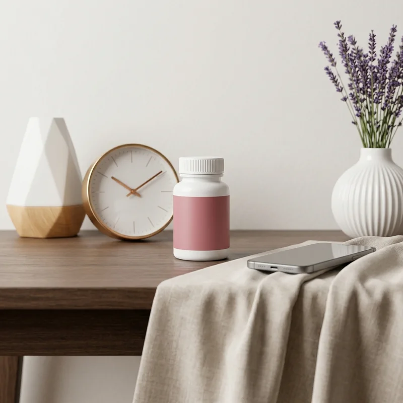 Minimalist desk with lavender