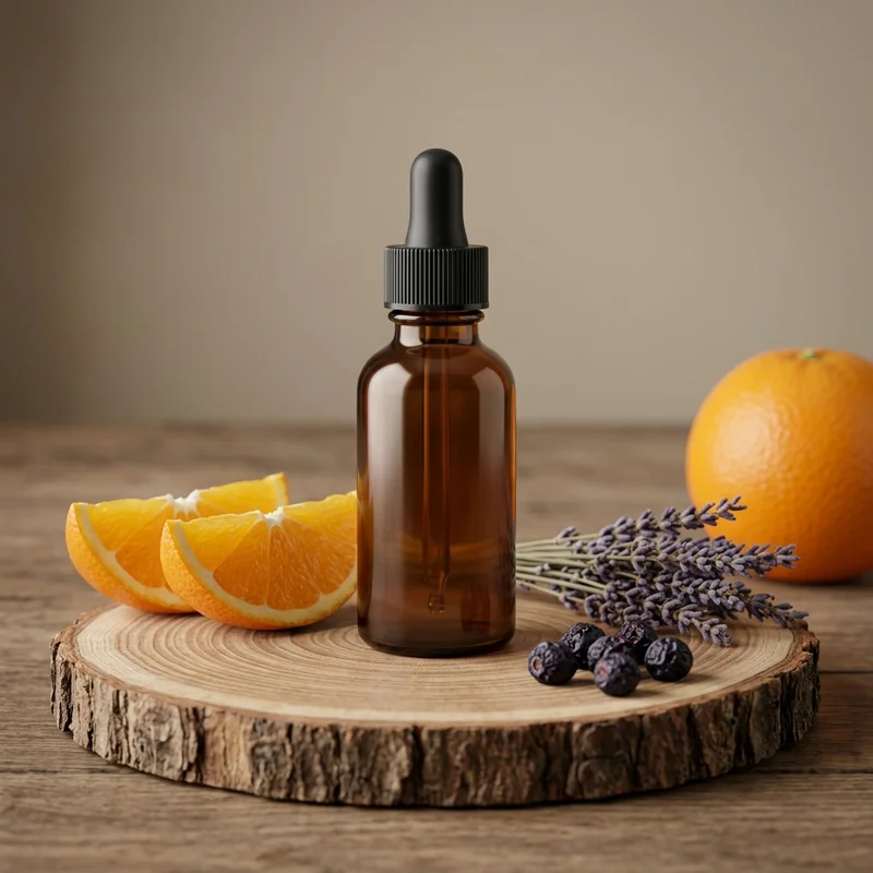 Natural skincare on wood