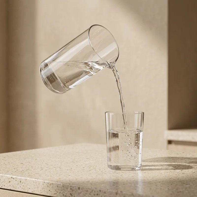 Fresh water pour on terrazzo