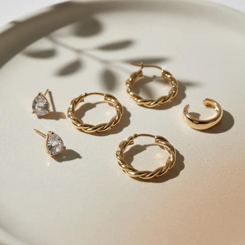 Dewy Gold Hoop Earrings