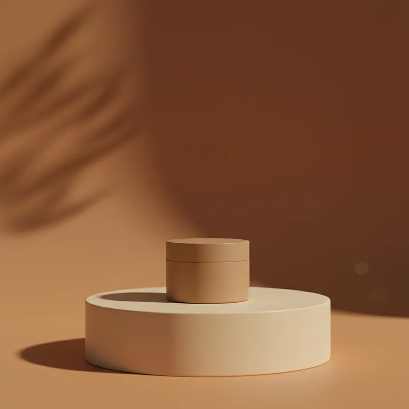 Warm terracotta skincare display