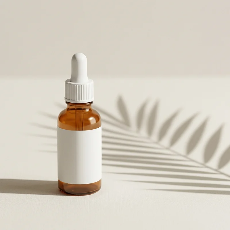 Natural skincare with palm shadow