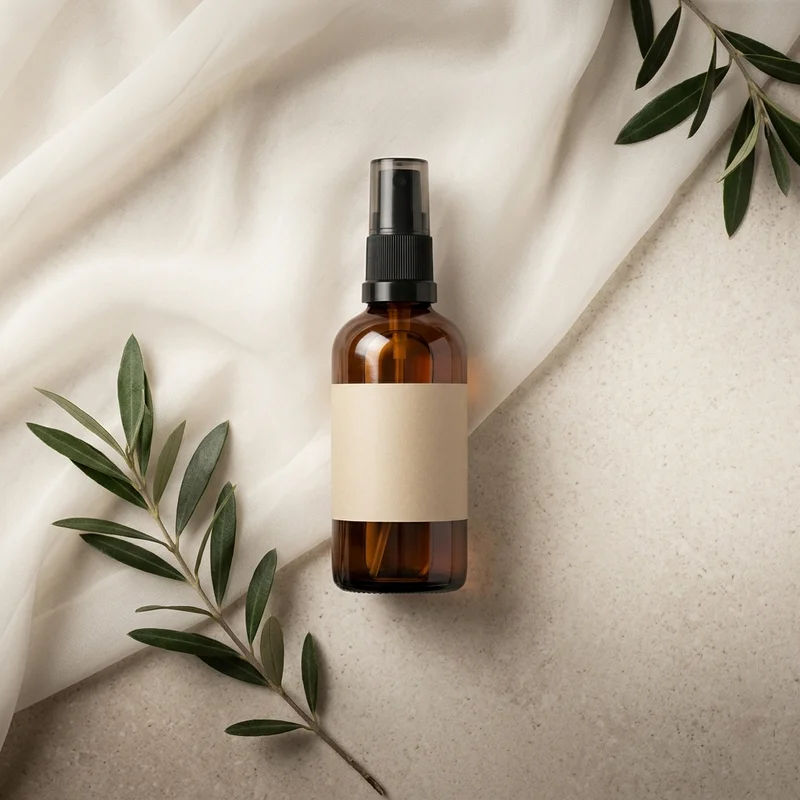 Natural skincare on concrete