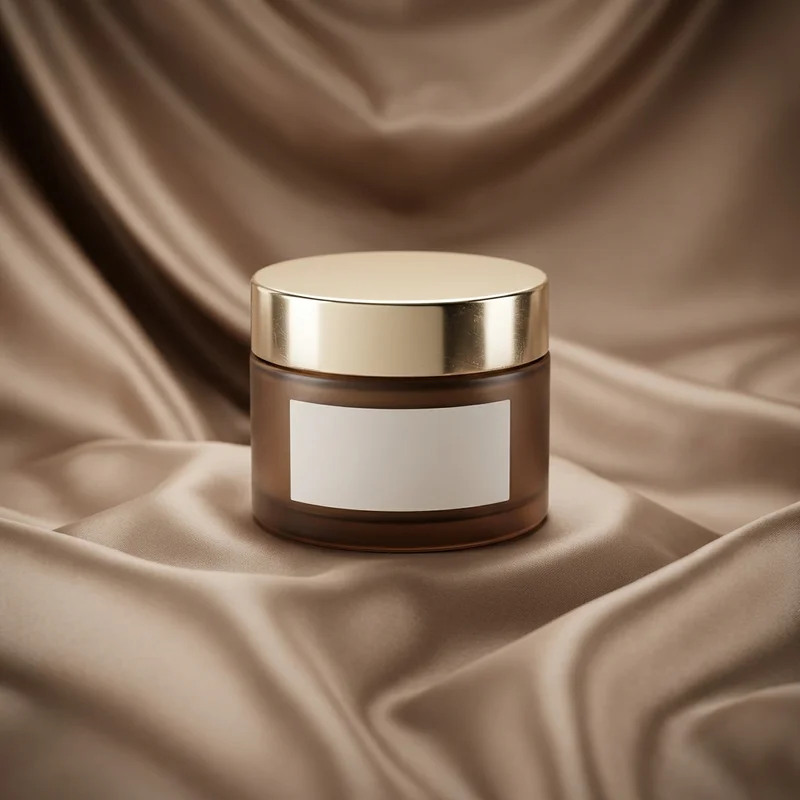 Luxury skincare on silk