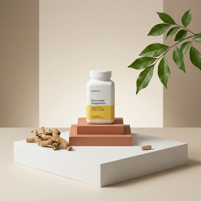 Natural supplement on wooden plinth