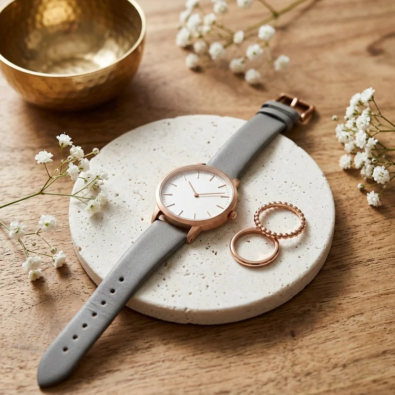 Elegant Watch with Flowers